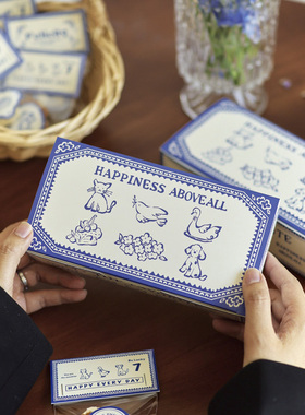 2026创意烘焙饼干包装盒曲奇奶枣雪花酥打包盒轻法手绘长条盒子