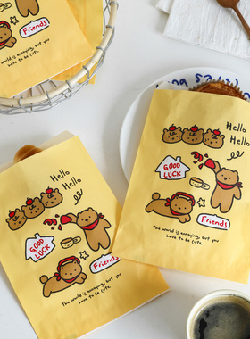 新款烘焙面包手抓饼三明治防油包装纸袋食品级材质早餐打包袋袋子