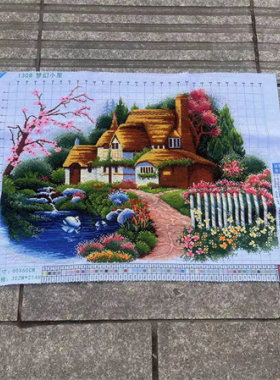 兔妈妈十字绣成品小屋