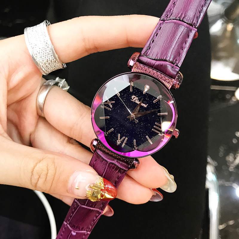 罗马客度花瓣型玻璃石英表