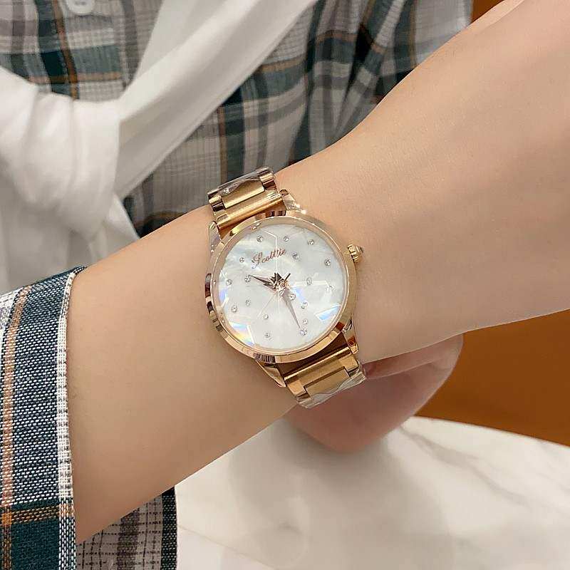 诗高迪时尚进口机芯钢带镶钻面潮流气质ins风女生韩版防水女手表