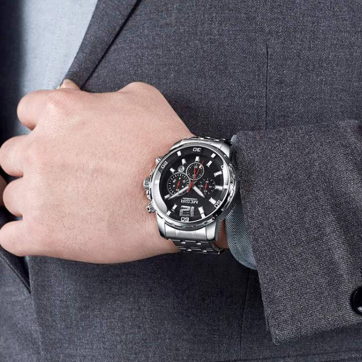 美格尔韩版轻奢商务休闲潮流时尚防水霸气轻奢酷似赛车仪时尚腕表