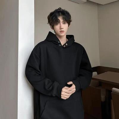 加绒加厚外套潮连帽卫衣男款