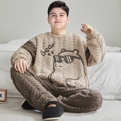 胖童装男童家居服套装加肥加大