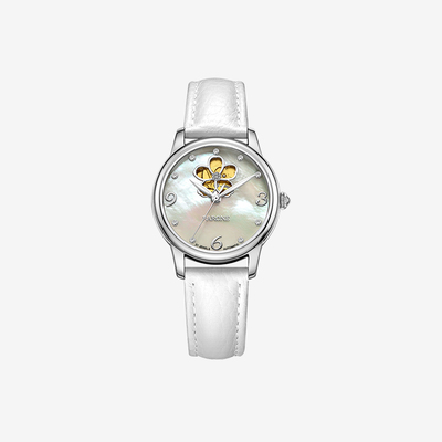 雷诺女士贝母表盘镂空机械表