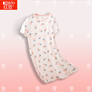 【门店同款】红豆夏季50S凉感莫代尔女士睡裙短袖可外穿居家睡衣