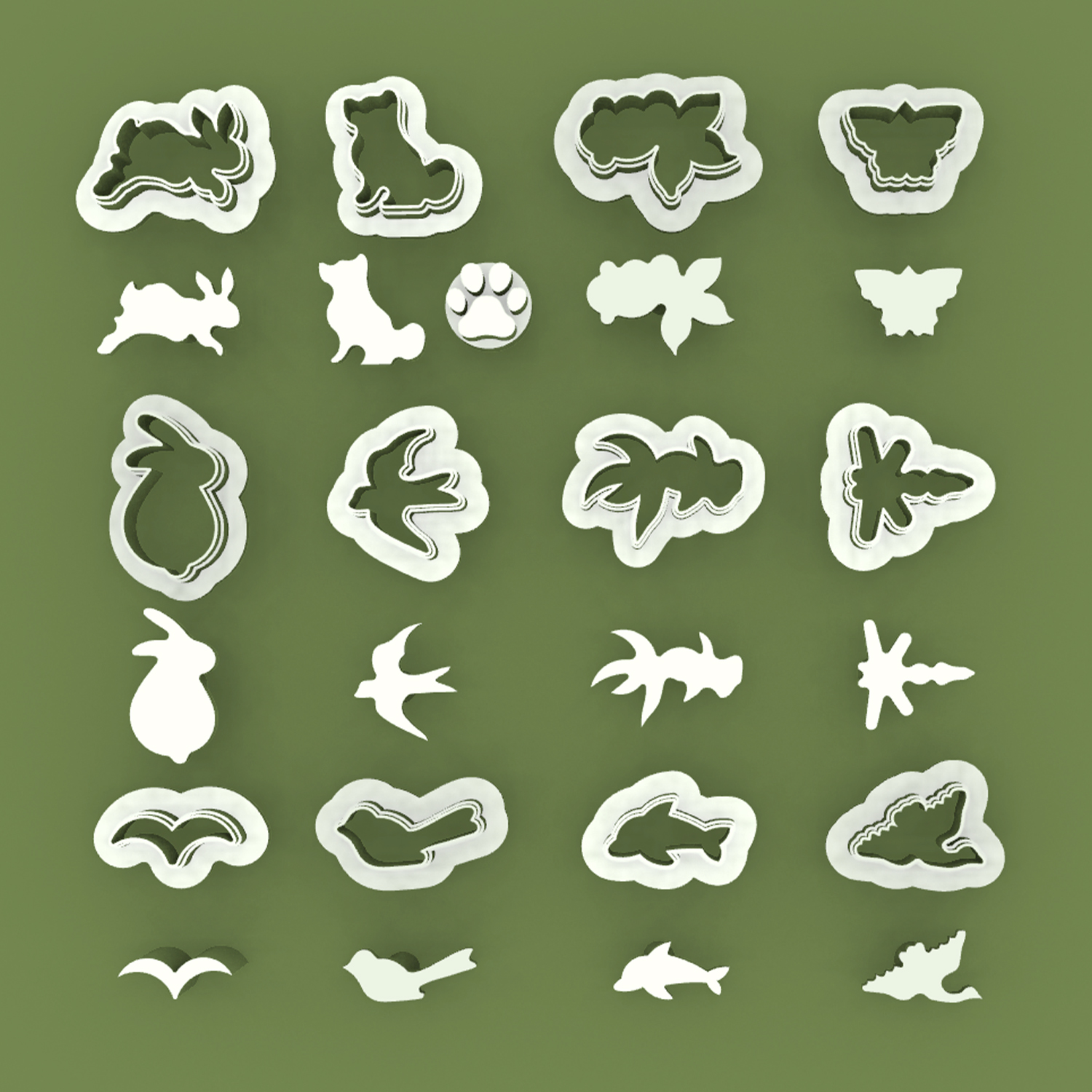 和果子工具动物兔子狗蝴蝶软陶泥茶菓子日式切模具食品级推杆印章