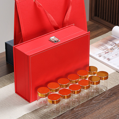 玻璃小号罐礼盒装三七粉西洋参片通用空盒礼品盒珍珠粉包装盒木盒