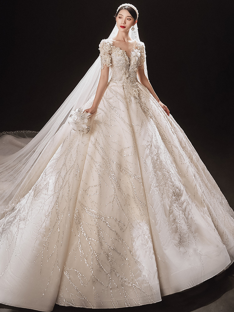 The main wedding dress 12 years old shop married wedding dress main 2023 new bride main temperament court style out of the door The main wedding dress 12 years old shop married wedding dress main 2023 new bride main temperament court style out of the door