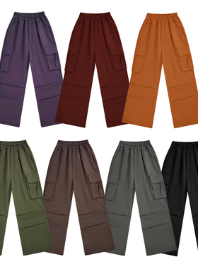 蜜丘琳街舞BBOY舞者嘻哈滑板多口袋耐磨儿童成人工装裤伞兵裤