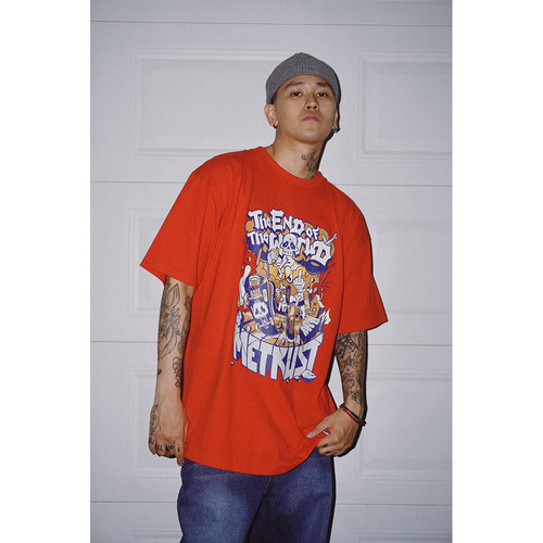 涂鸦原创国潮街舞滑板小领口短袖