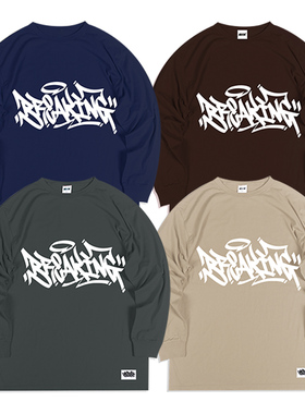 蜜丘琳BREAKING涂鸦BBOY小领口长袖 街舞嘻哈滑板说唱重磅长袖