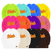 蜜丘琳KUNGFU功夫系列 国潮说唱街舞滑板嘻哈宽松小领口长袖 T恤