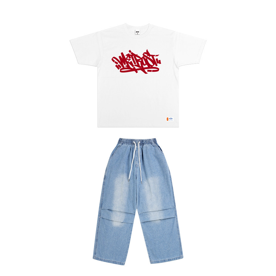 蜜丘琳涂鸦街头风短袖套装男夏季宽松休闲街舞演出服街舞套装儿童,男装,休闲运动套装,淘宝优惠券,粉丝福利购,淘宝优惠卷