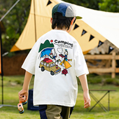 童装 男童夏装 速干上衣 T恤衫 中大童半袖 2025新款 儿童户外卡通短袖