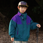 山系童装 儿童秋冬撞色三防风衣男童立领外套 三合一冲锋衣2025新款