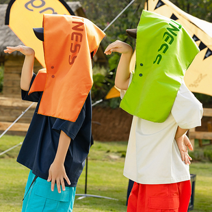 个性 备潮牌字母时尚 休闲汗巾毛巾 儿童山系户外休闲露营装 男童夏装