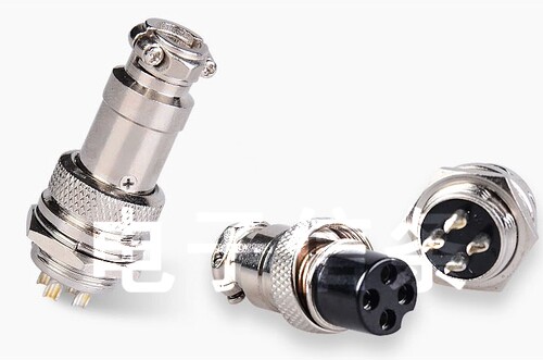 GX16-4P/4芯 航空插头 连接器 直头弯头 对接式