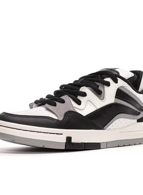 李宁女士秋冬新款板鞋惟吾pro黑白熊猫休闲鞋情侣运动鞋子AECT070