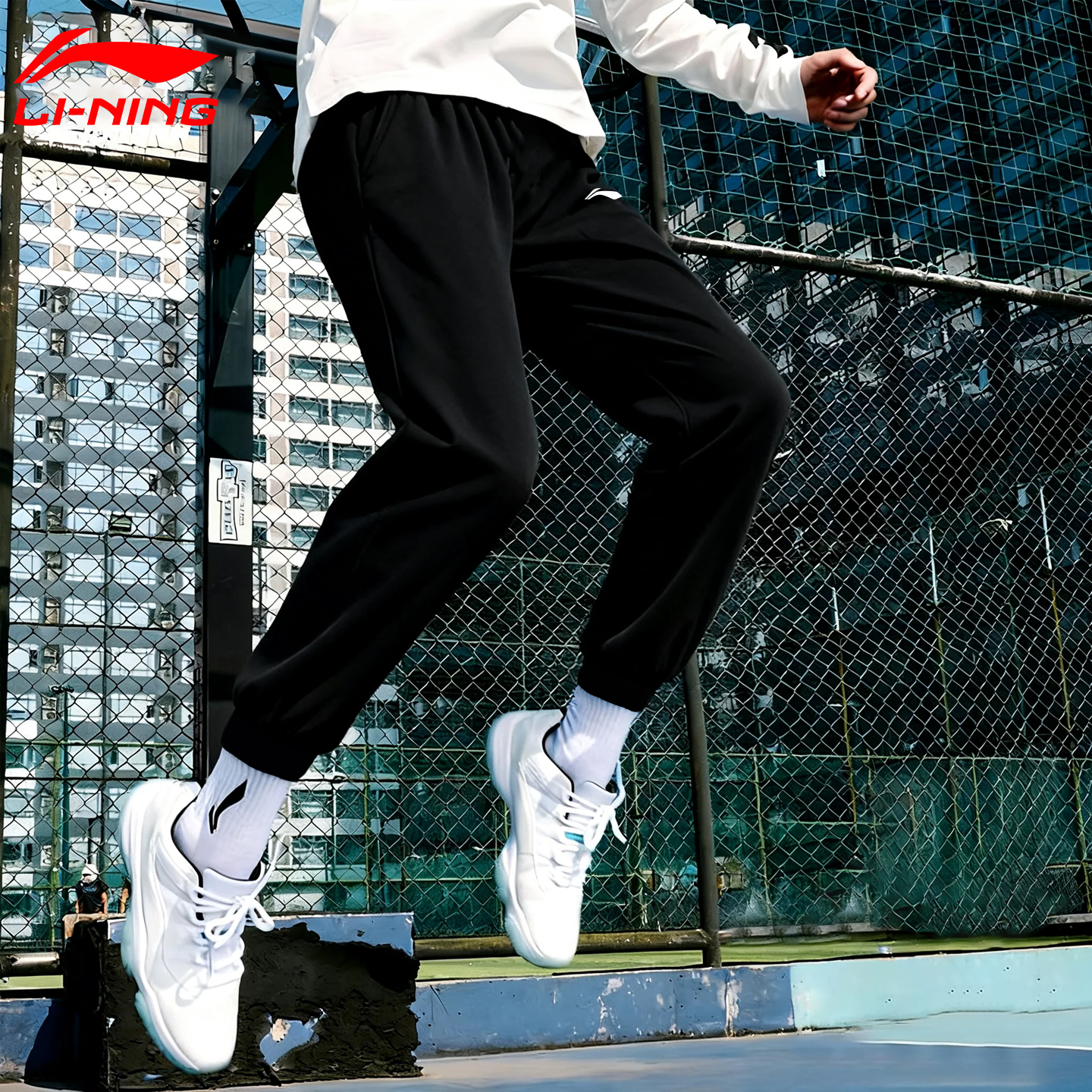 李宁裤子男款秋冬2025新款束脚宽松运动长裤男士跑步锻炼加绒卫裤