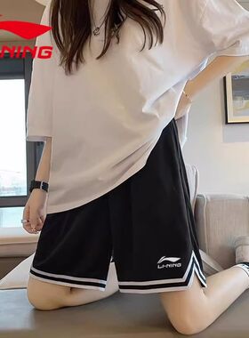 李宁短裤女款正品夏季新款女生篮球裤宽松透气舒适休闲百搭运动裤