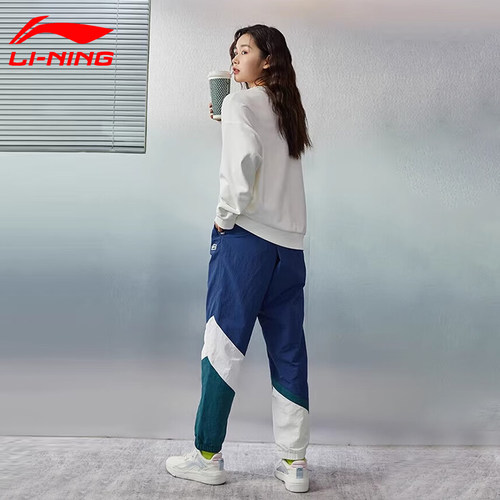运动裤李宁拼接男女同款