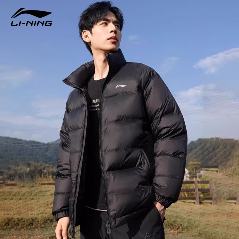 李宁男款羽绒服冬季新款户外鸭绒轻薄款运动男士短款防风保暖外套图片
