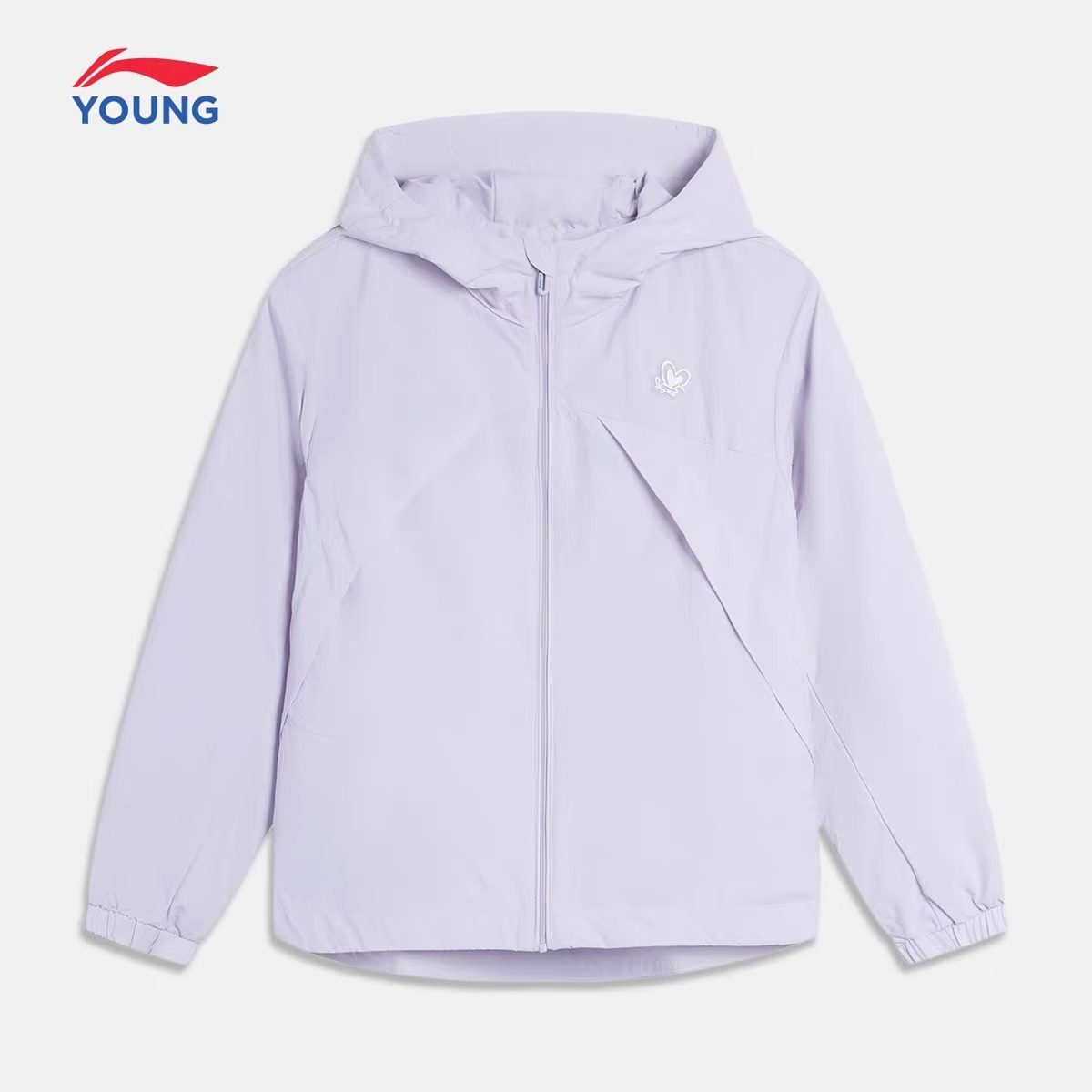 李宁童装风衣春季薄款女童2025新款户外旅行连帽上衣可爱运动外套