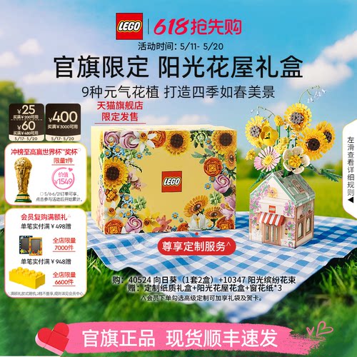 乐高阳光花屋礼盒永生花积木礼物