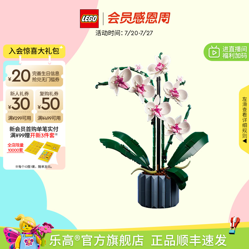 乐高10311兰花永生花积木玩具