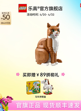 乐高官方旗舰店正品21376橙色的猫橘猫拼搭积木玩具摆件生日礼物