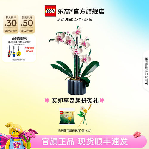 乐高10311兰花永生花积木玩具