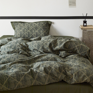 小众复古A类母婴全棉色织空气层四件套纯棉水洗棉床单笠床包4件组