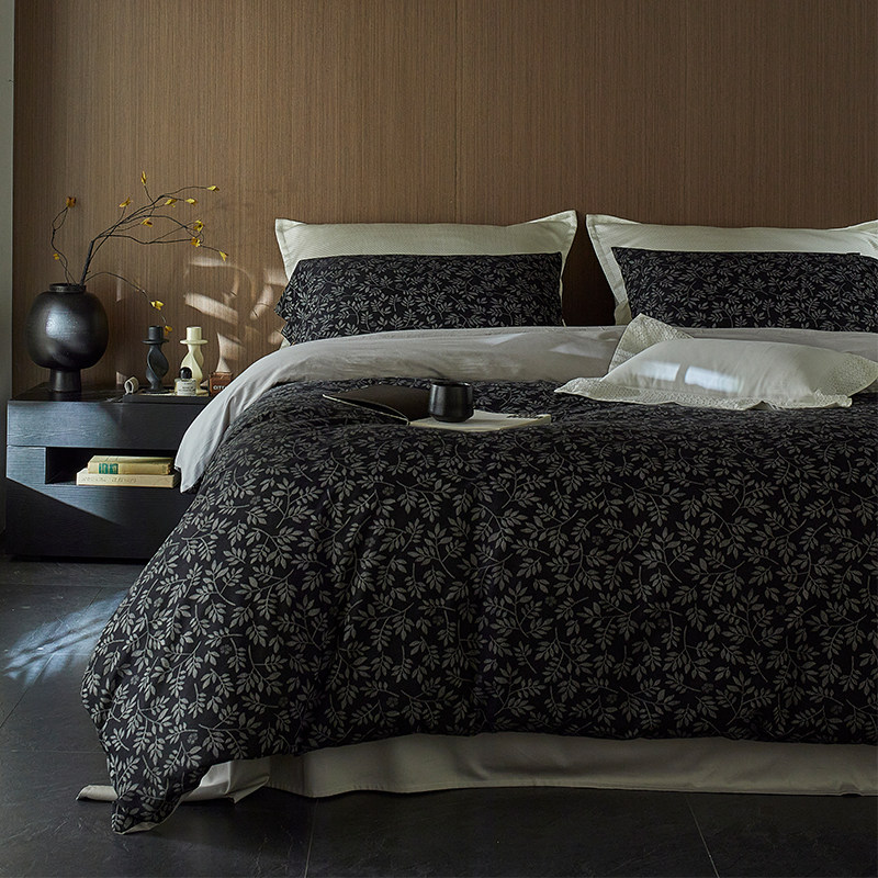 上新复古田园美式高端贡缎色织提花全棉四件套工艺款床上用品床单