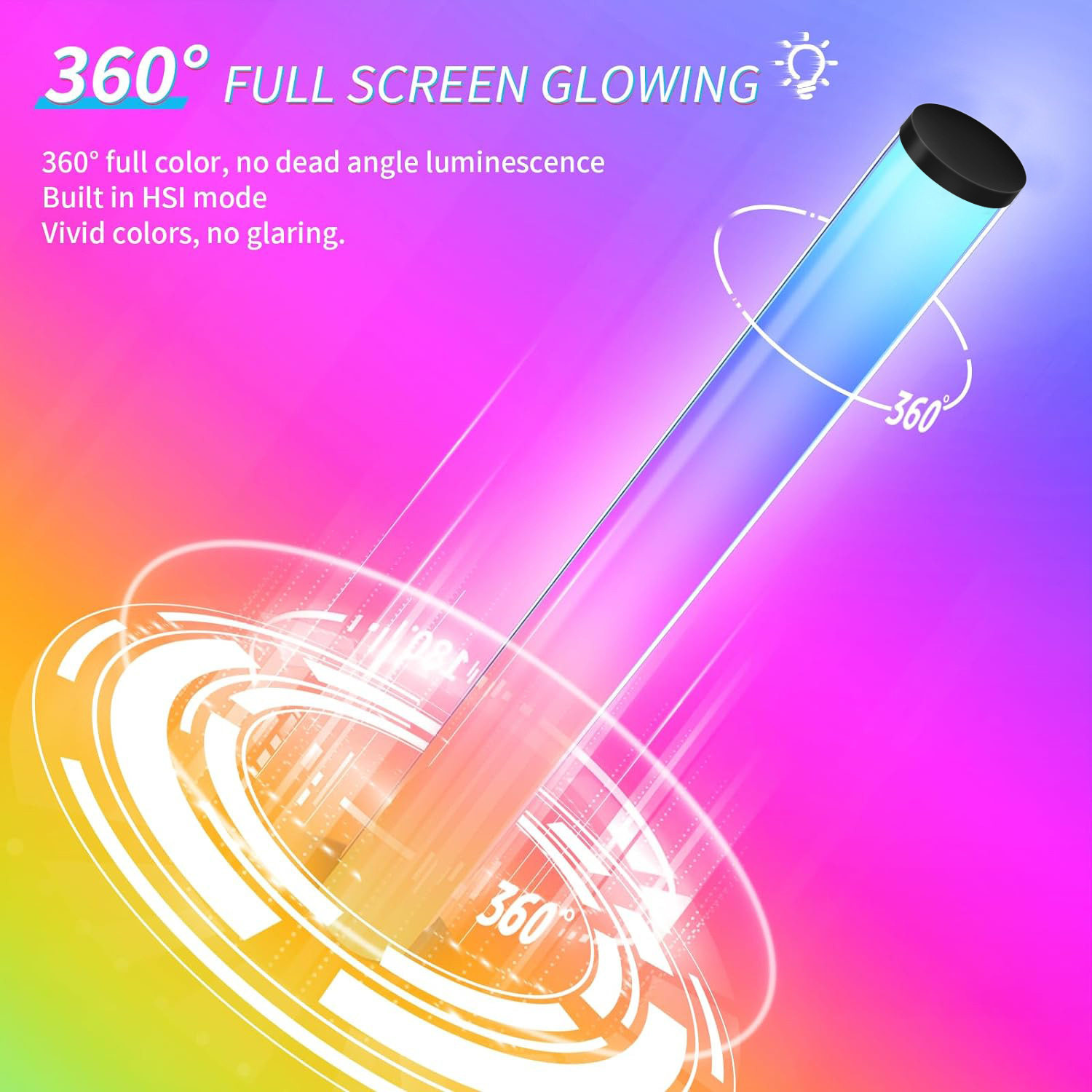工厂LED360度全发光桌面拾音灯rgb电脑电竞炫彩拾音氛围灯