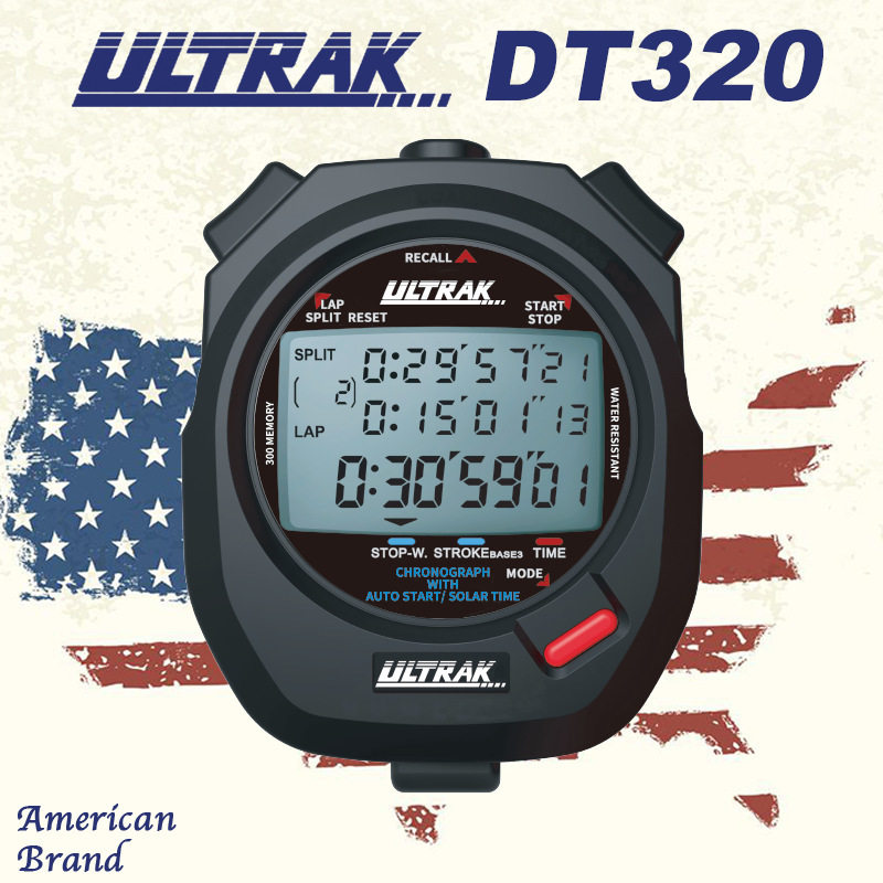 电子秒表DT320定尔志ULTRAK奥赛克300道3排显示计时器田径训练
