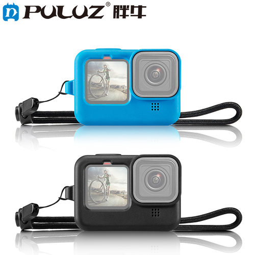 PULUZ适用于GoProHERO11Black相机硅胶保护套带手挂绳和镜头盖