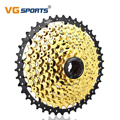 VGSports9速42T山地自行车卡式金色飞轮11-42T自行车飞轮配件