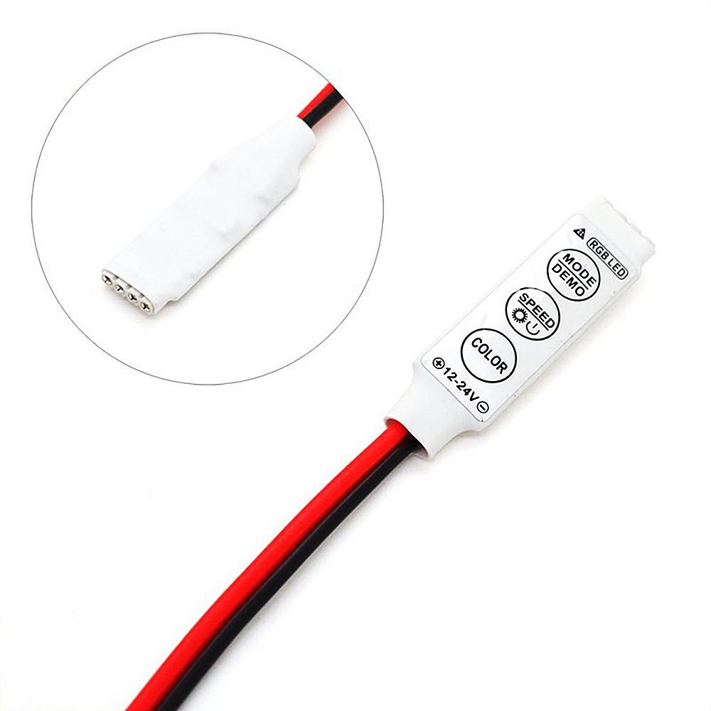 DC12V-24V3键迷你控制器RGBLED灯条灯带低压控制器调光器调控