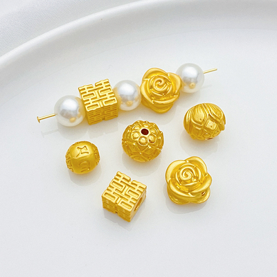 古法金六字箴言珠莲花隔珠手工