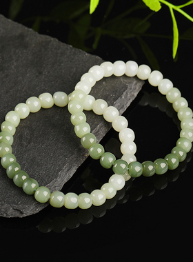 天然和田玉晴水绿手链