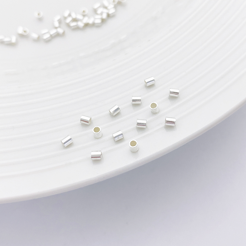 S925纯银保色定位管手工diy配件