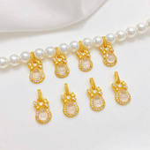 镶嵌水沫玉葫芦滴溜小吊坠手工diy串珠手链项链饰品材料配件