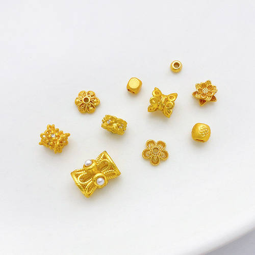 古法金保色花托隔珠隔片桶珠配件