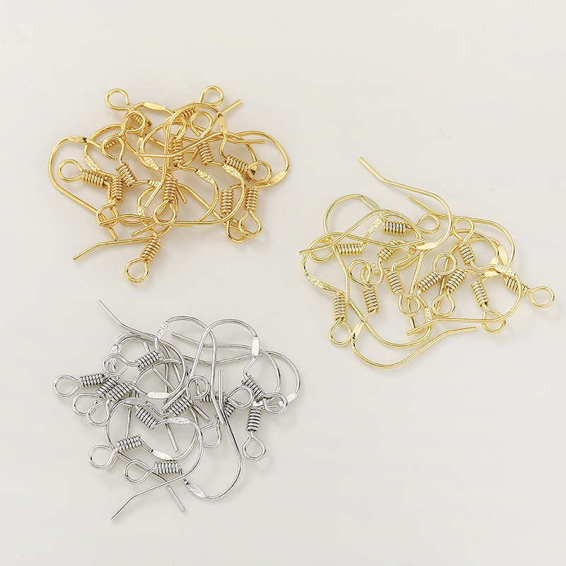 S925纯银镀14K包金耳钩