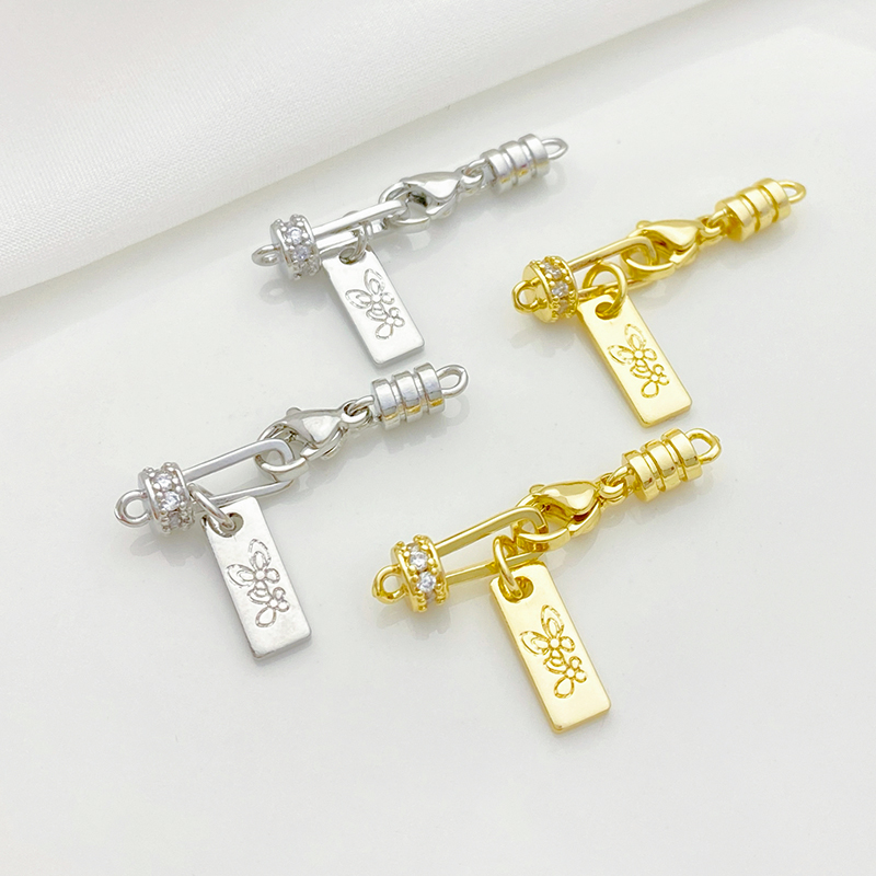 14K包金镶锆吊牌连接扣手工diy