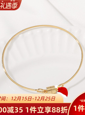 14K包金保色圆形磁扣手镯手环