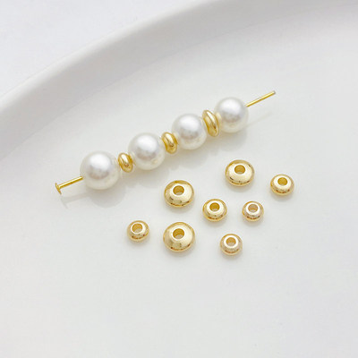 14K包金算盘隔珠diy串珠手链配件