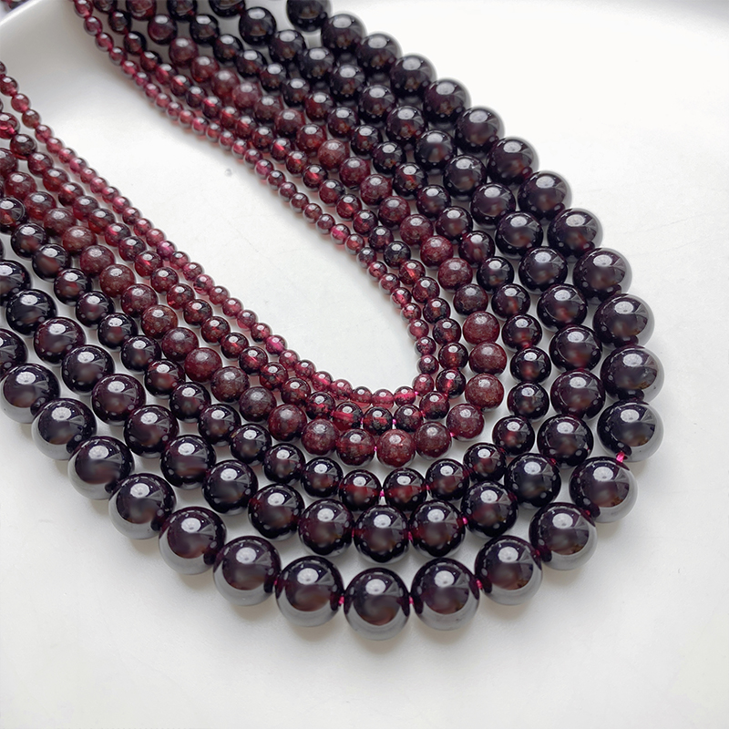 天然3A级石榴石散珠圆珠配珠