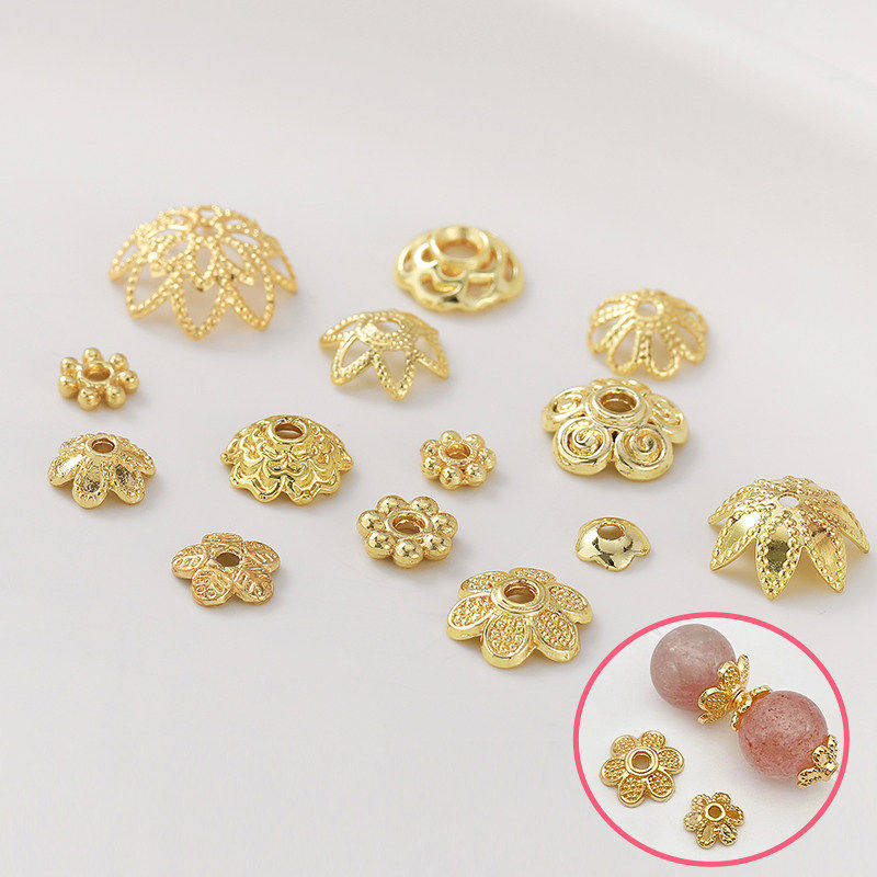 14K18K包金珍珠花托珠托隔片图片